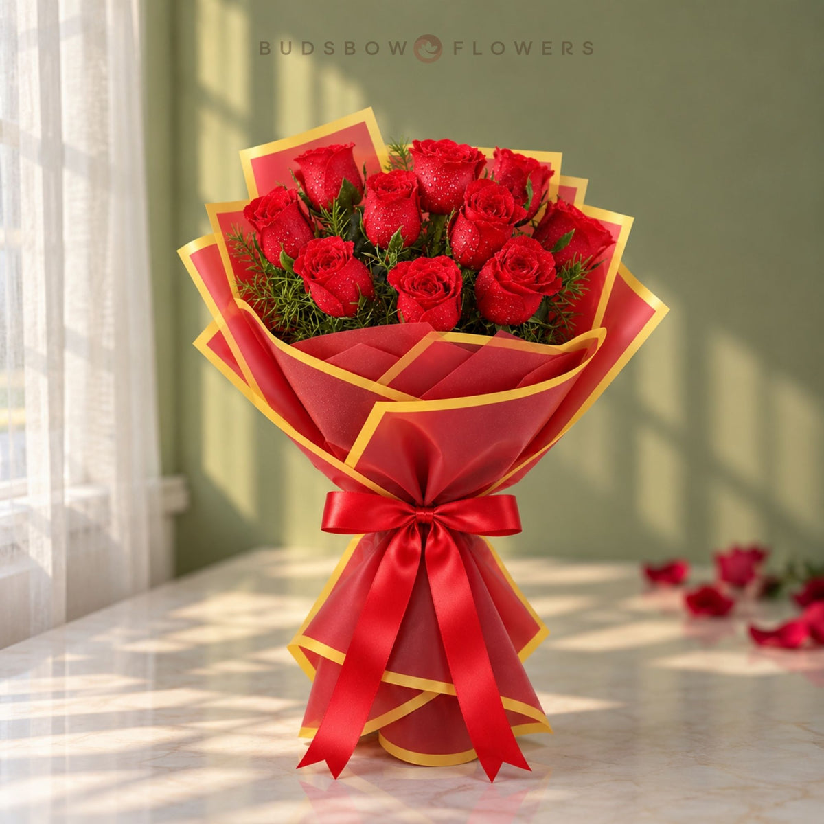 Scarlet Devotion 10 Red Roses Bouquet