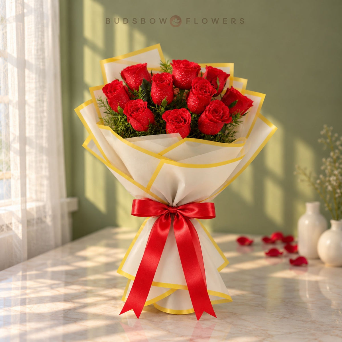 Scarlet Devotion 10 Red Roses Bouquet