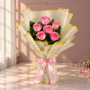 Rosy Whispers Pink Rose Bouquet