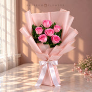 Rosy Whispers Pink Rose Bouquet