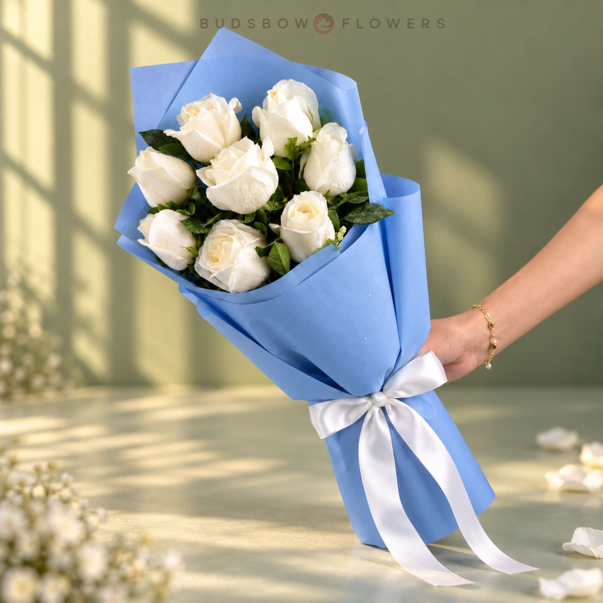 Ivory Serenity White Rose Bouquet