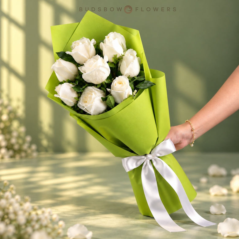 Ivory Serenity White Rose Bouquet
