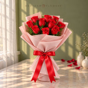 Scarlet Devotion 10 Red Roses Bouquet